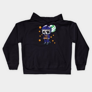 space odyssey raccoon BLUE Kids Hoodie